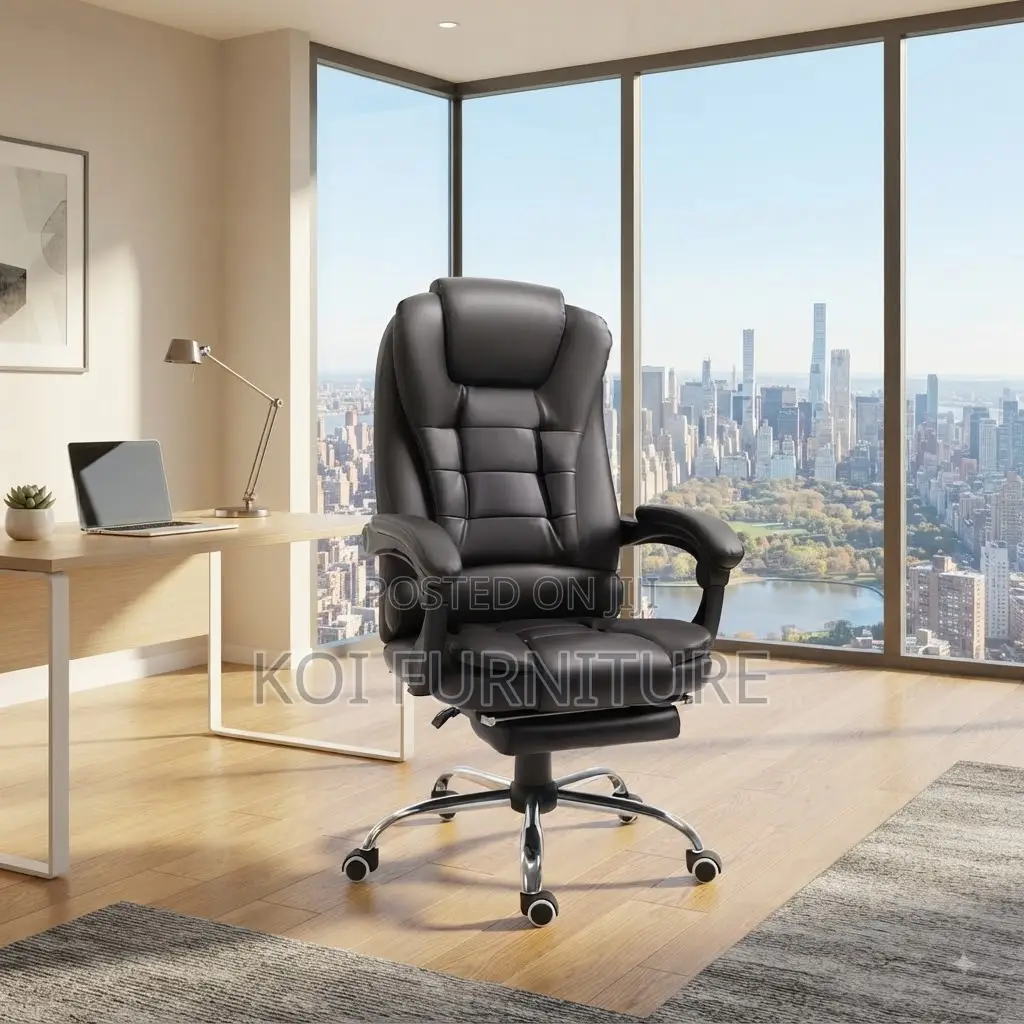Office Chairs; Butterfly Executive Leather Office Chair With Footrest