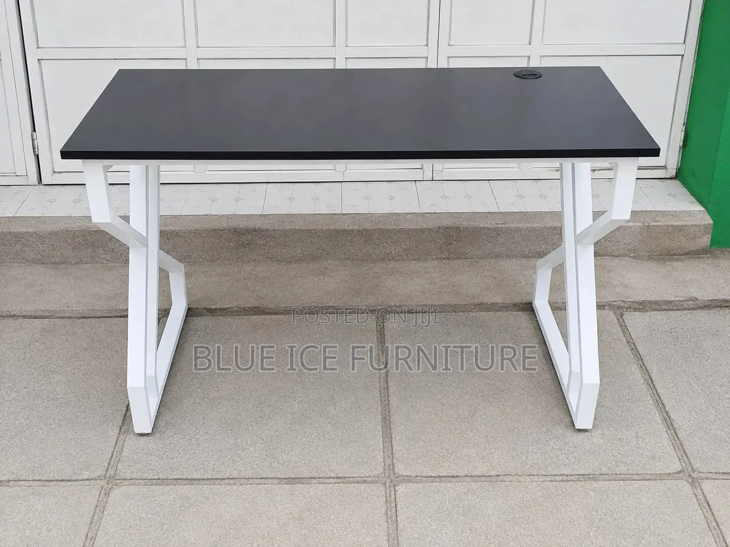 Office Desk- Computer Desk With White Metal Legs