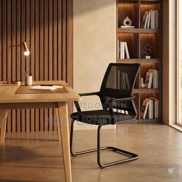 Office Chairs; Mesh Sled Based Boadroom Visitors Office Chairs - thumbnail 4
