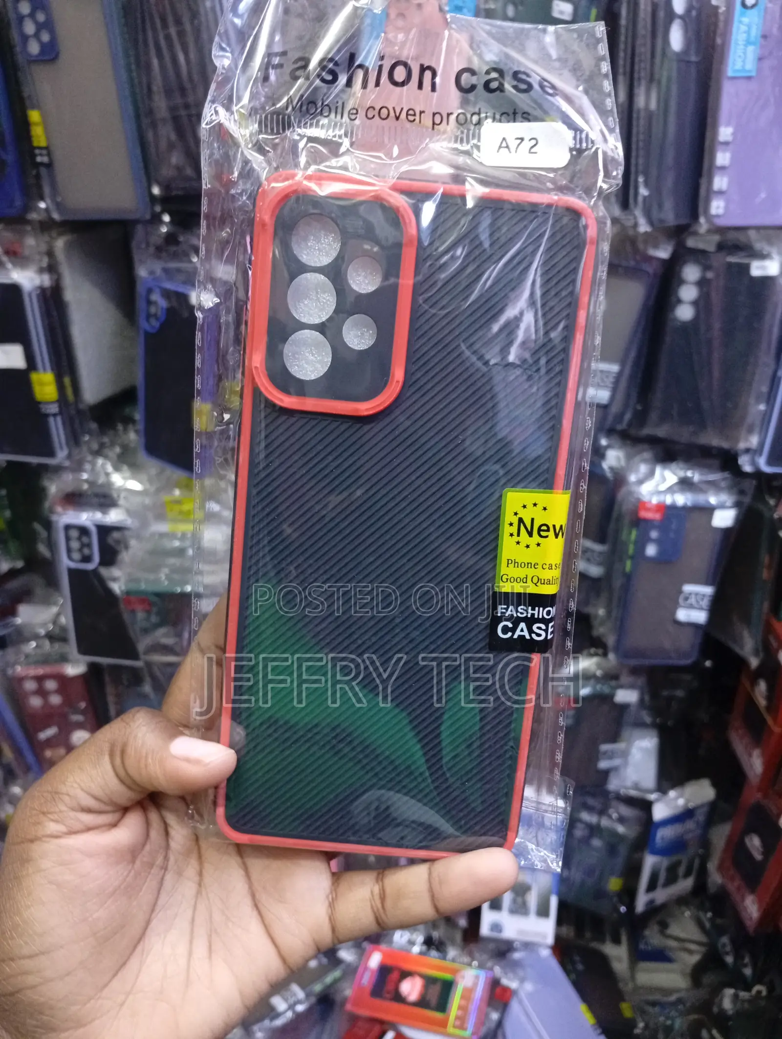 Dual-Color Carbon Shock Phone Case Designed for the Samsung Galaxy A72