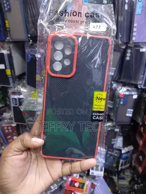 Dual-Color Carbon Shock Phone Case Designed for the Samsung Galaxy A72