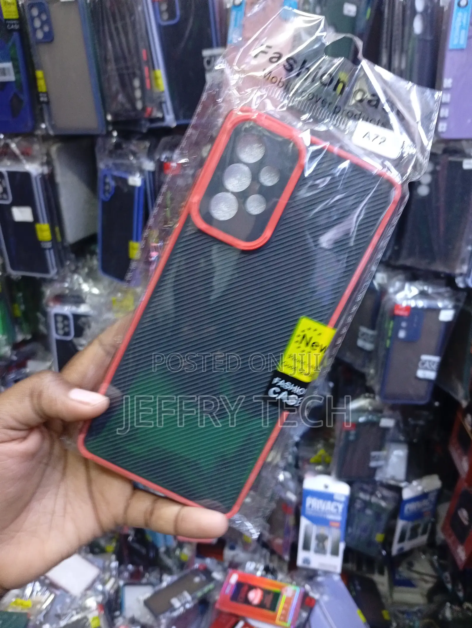 Dual-Color Carbon Shock Phone Case Designed for the Samsung Galaxy A72