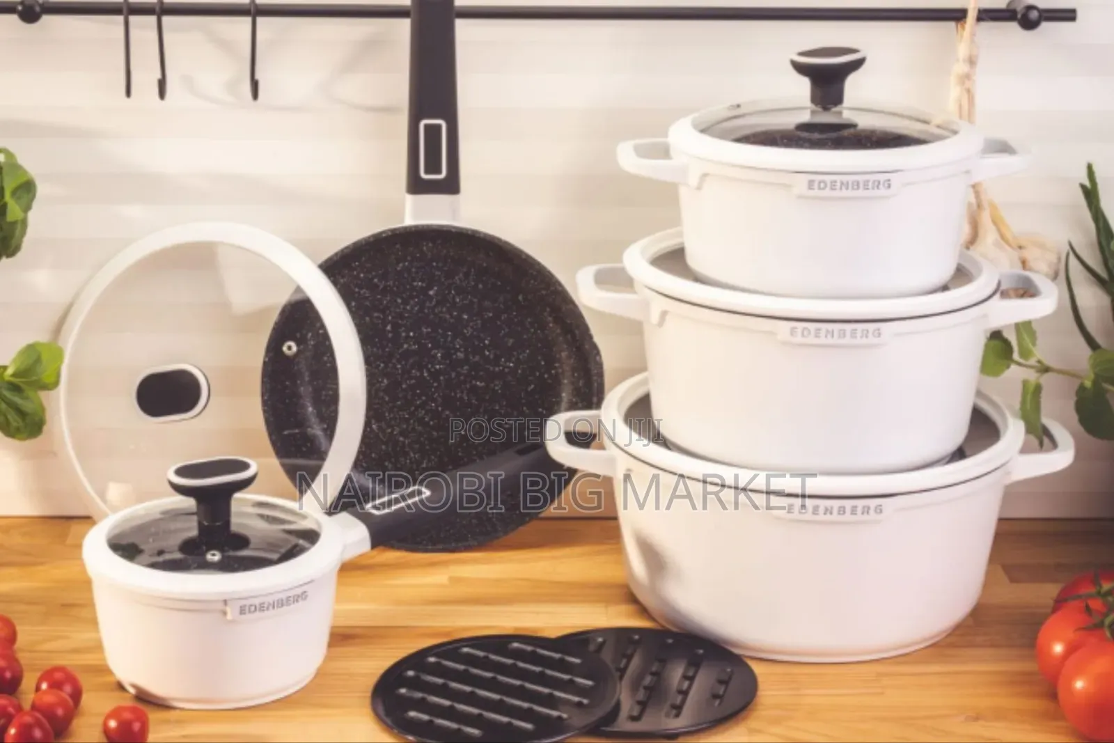 White 12pcs Nonstick Edenburg Cookware Set