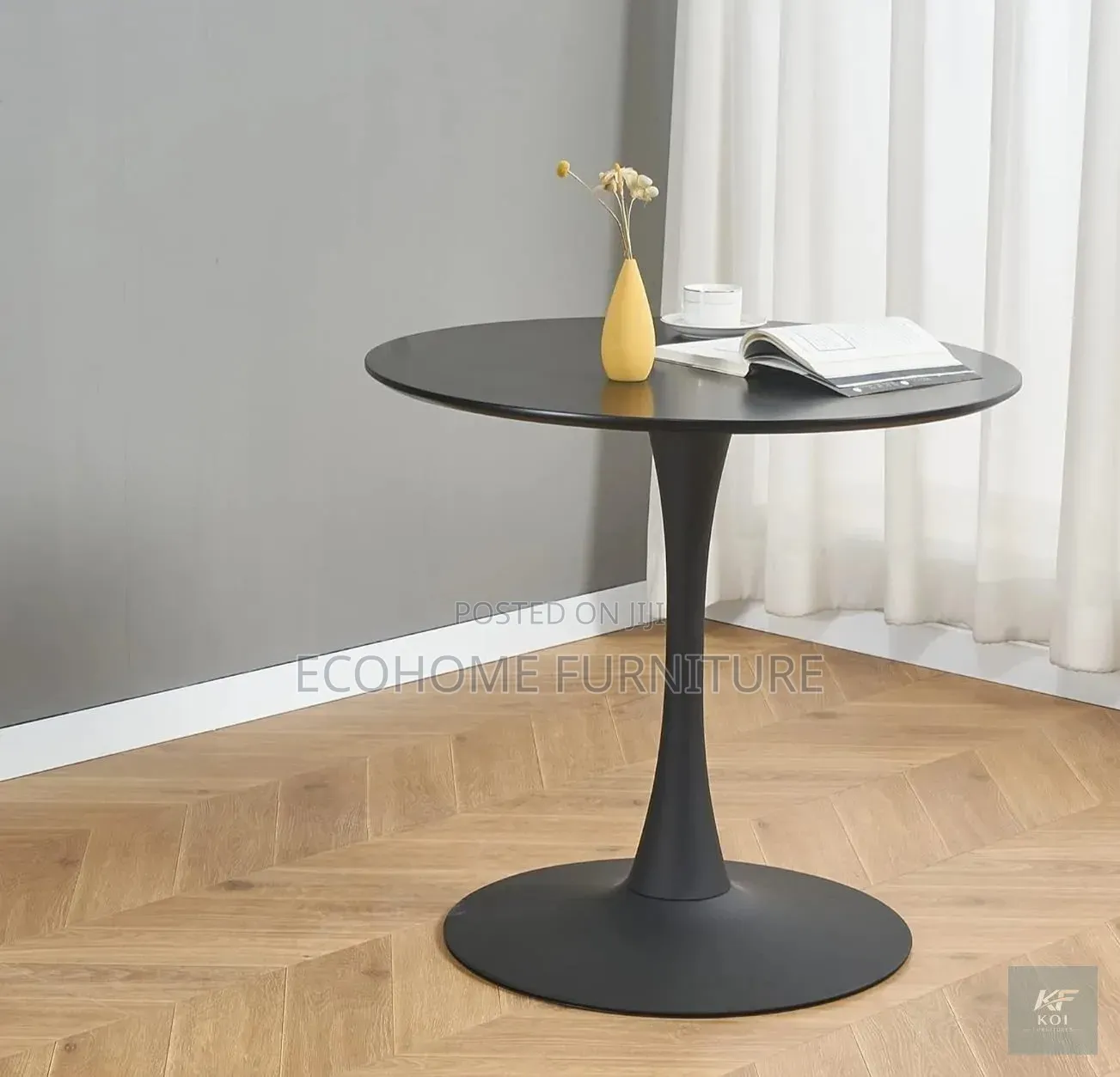 Modern Round Coffee Table With Pedestal Base