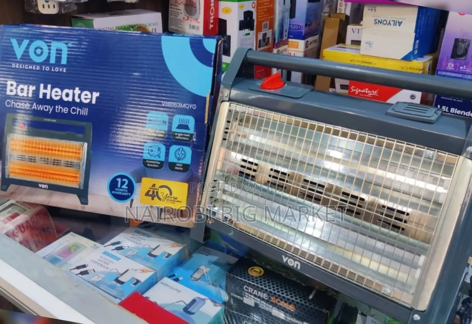 Von Quartz Bar Room Heater With Humidifier
