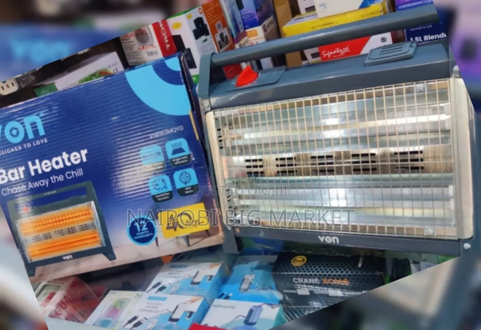 Von Quartz Bar Room Heater With Humidifier
