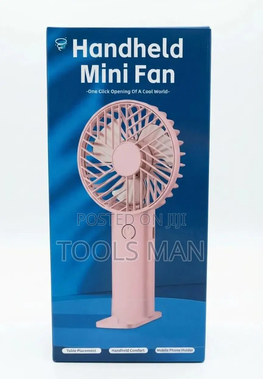 Handheld Mini Fan Pink Portable Desk Cooling.