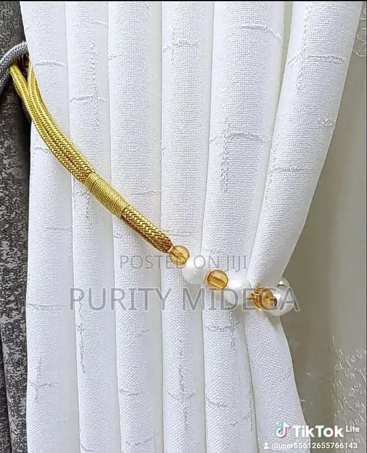 White Fabrics Opaque Curtains