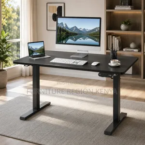 Electric Height-Adjustable Office Desk, Black