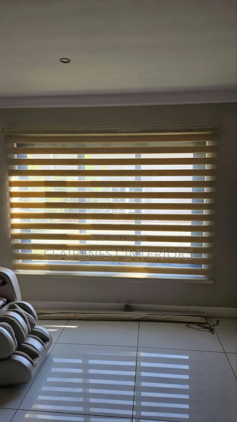 Beige Horizontal Office Window Blinds