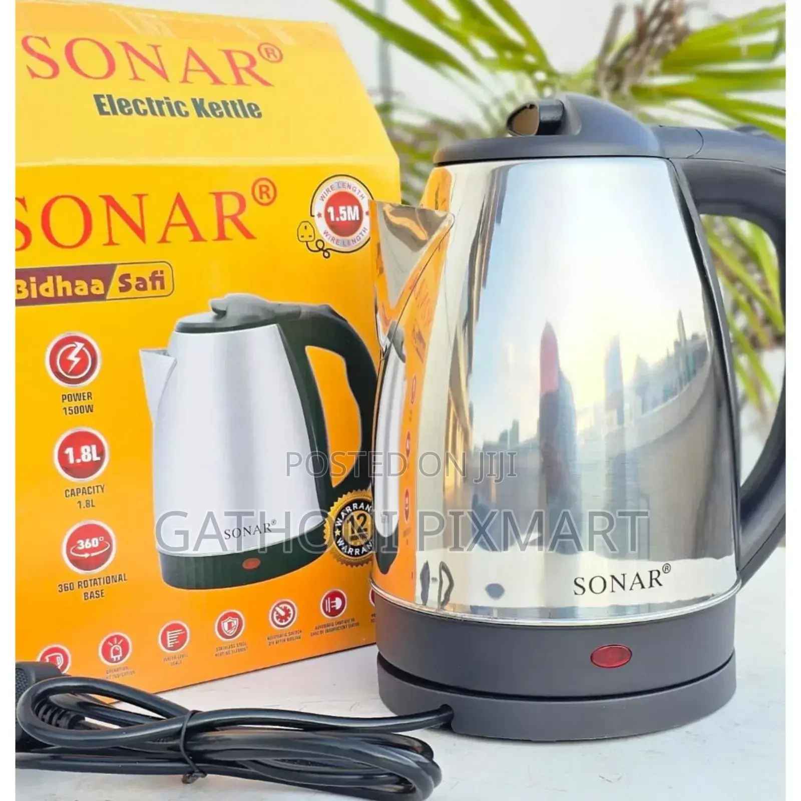 Sonar Electric Kettle 1.8l | Stainless Steel