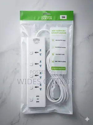 4-Way Power Extension Socket 5-Meter Heavy-Duty Cable
