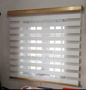 Grey and White Horizontal Office Window Blinds