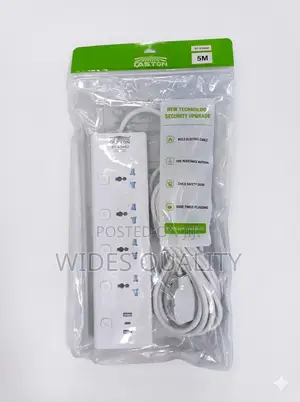 4-Way Power Extension Socket 5-Meter Heavy-Duty Cable
