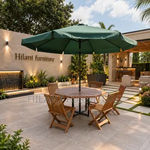 Six-Seater Mahogany Outdoor Set With Foldable Seats