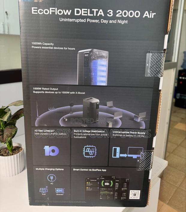 7. EcoFlow DELTA 3 2000 Air (EFD3A2000-UK)
 1000W / 1920Wh