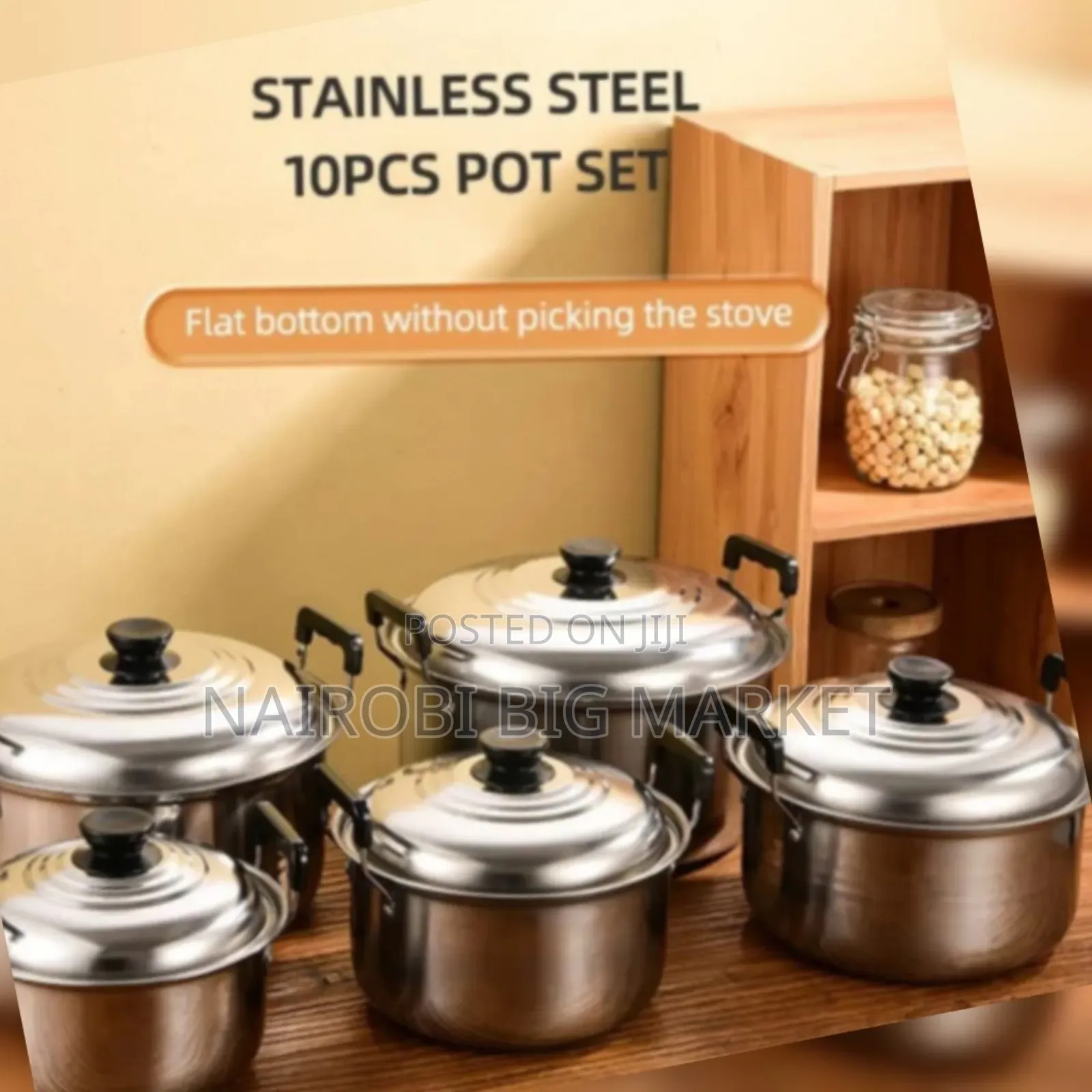 10pcs Stainless Steel Cooking Pots