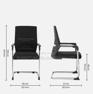 Office Chair; Armrests Mesh Mid Back Non Swivel Guest Seat