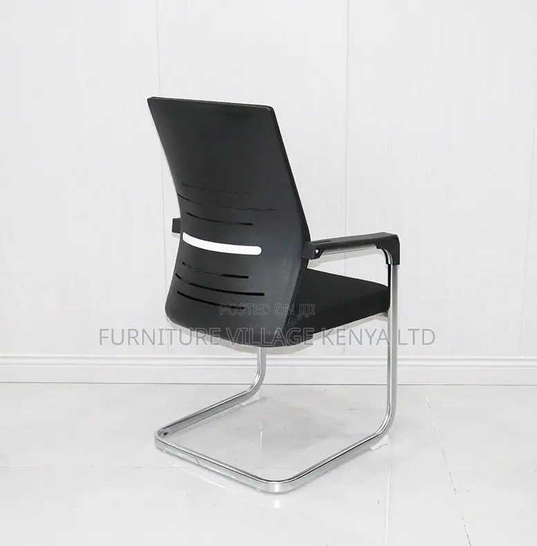 Office Chair; Armrests Mesh Mid Back Non Swivel Guest Seat