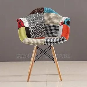 Dining Chair Stylish Modern Fabric Chair With Wooden Legs