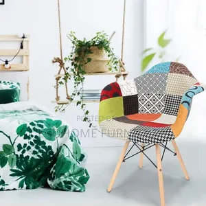 Dining Chair Stylish Modern Fabric Chair With Wooden Legs