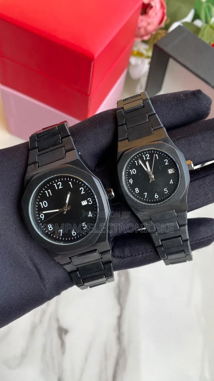 Polycarbon Couples Sets Executive Designer Fashion Watches Plus Box