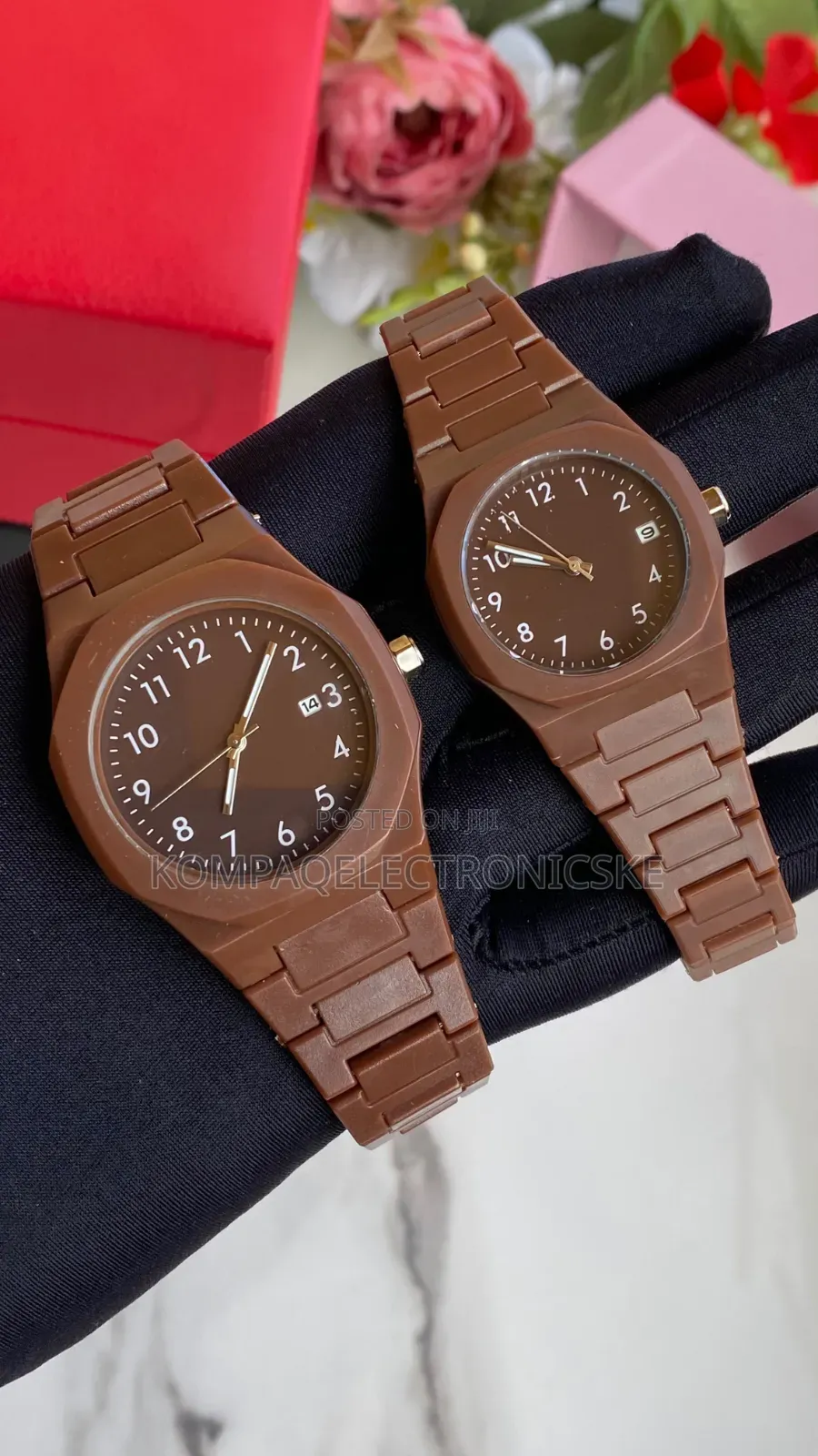 Polycarbon Couples Sets Executive Designer Fashion Watches Plus Box