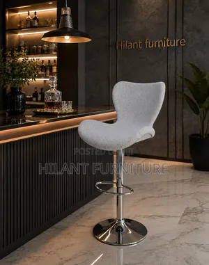 Gray Fabric Counter Stool