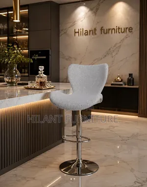 Gray Fabric Counter Stool