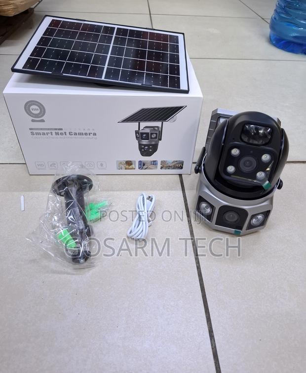 Wireless V380 Dual Lens Solar CCTV Camera – 4G Remote Viewing - main view
