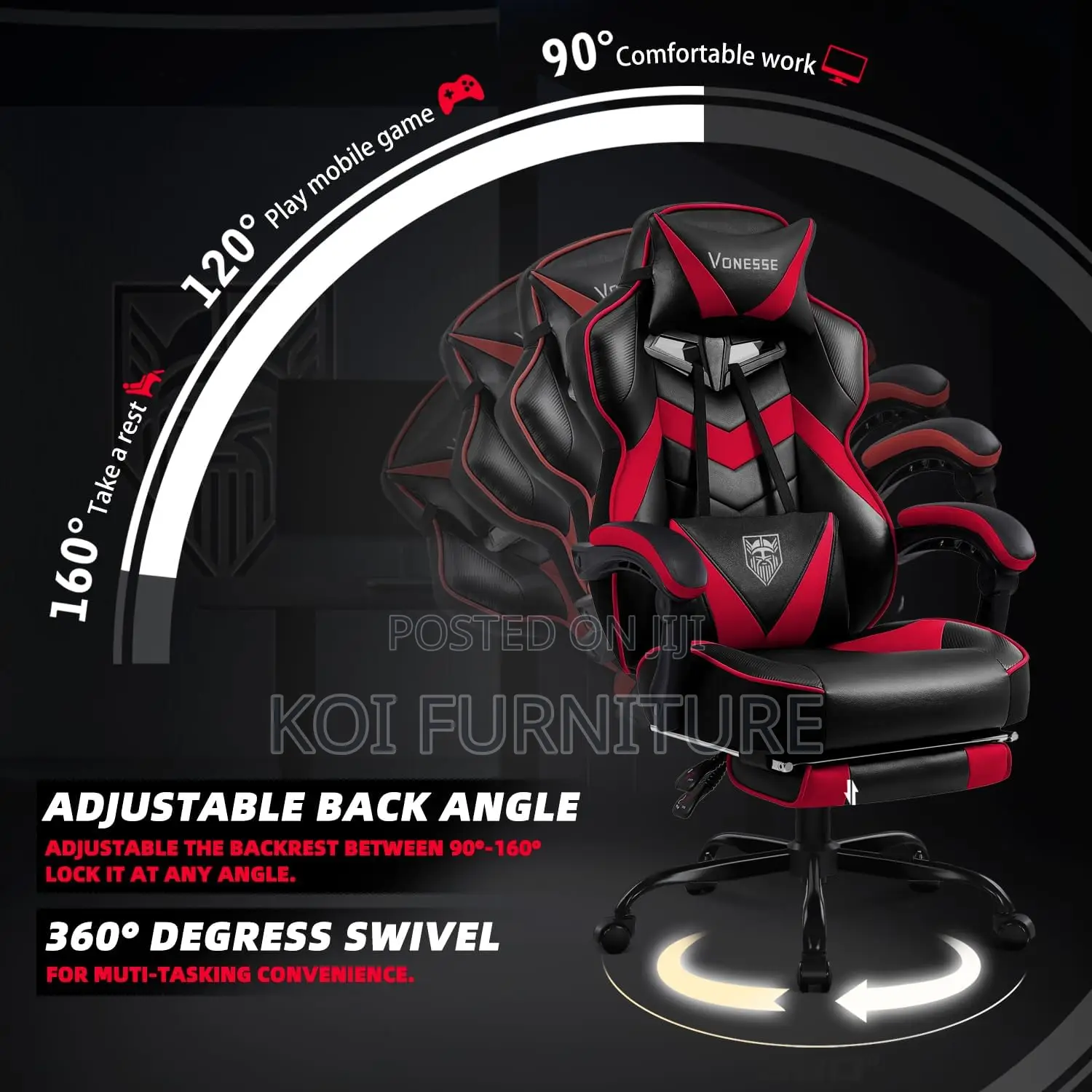Office Chairs; Studio Reclining Gaming Chairs With Footrest