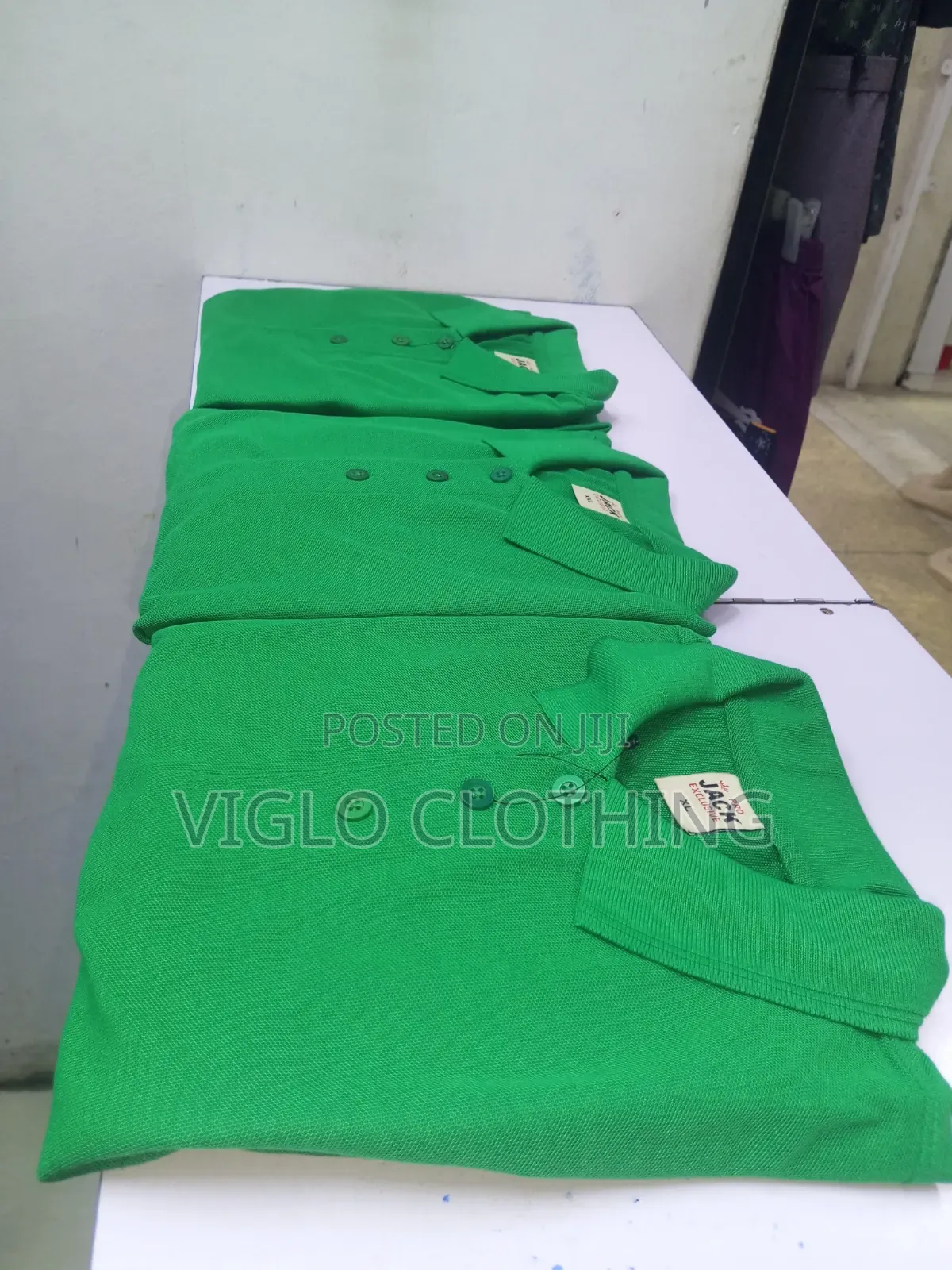 Green Plain Poloshirts Available
