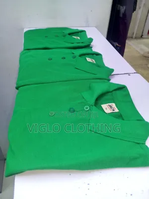 Green Plain Poloshirts Available