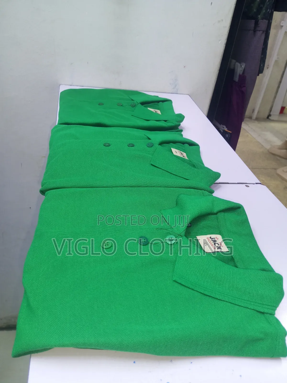 Green Plain Poloshirts Available