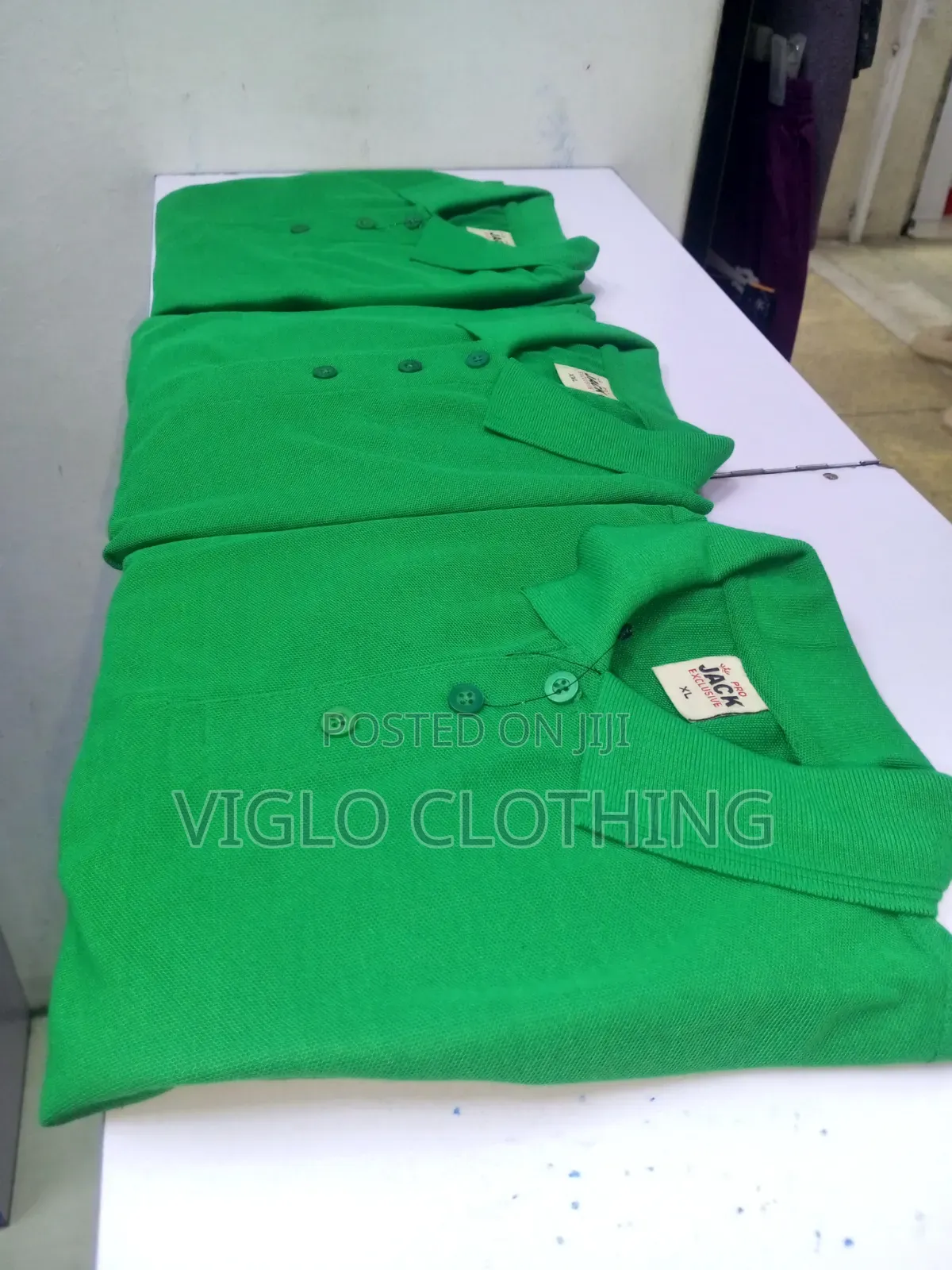 Green Plain Poloshirts Available