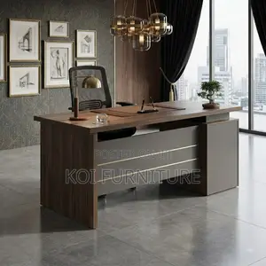 Office Desk; 1400mm Executive Wooden Top Polished Office Desk