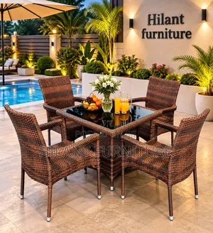 Rattan 4-Seater Brown Outdoor Set