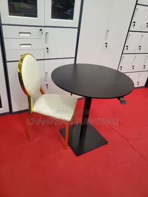 Adjustable Black Table and Medallion Chairs