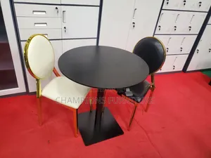 Adjustable Black Table and Medallion Chairs