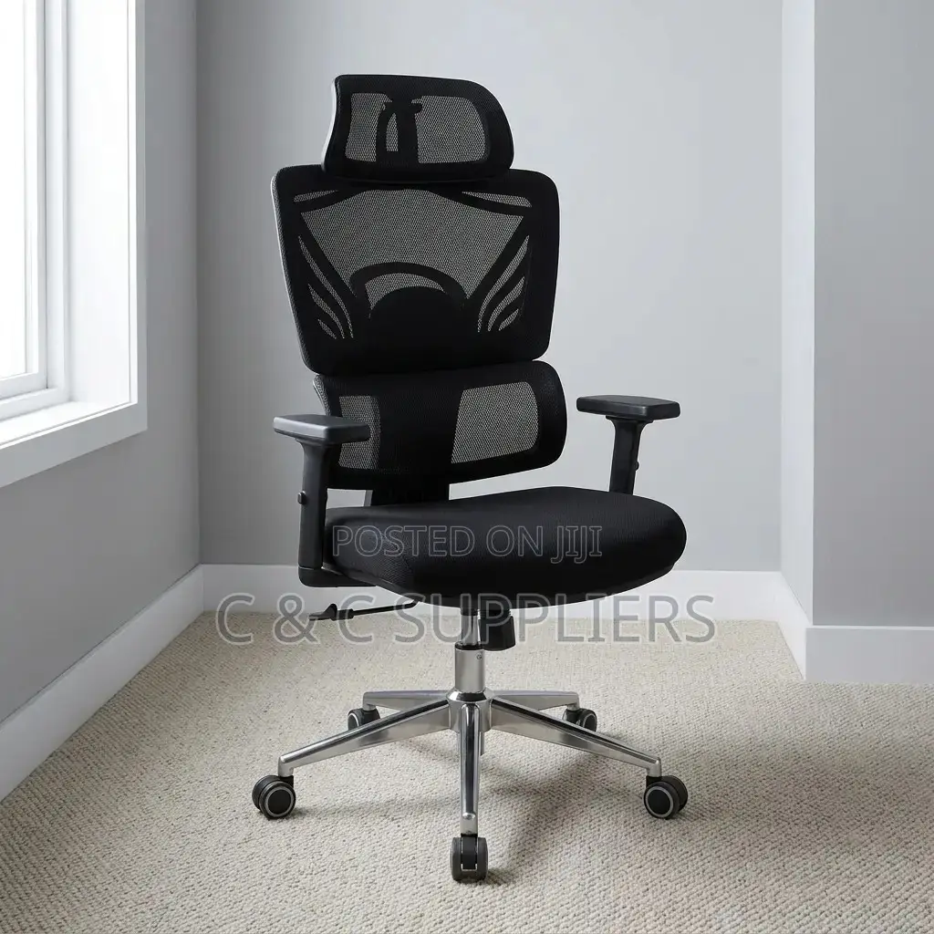 Ergonomic Orthopedic Black Mesh Chair.