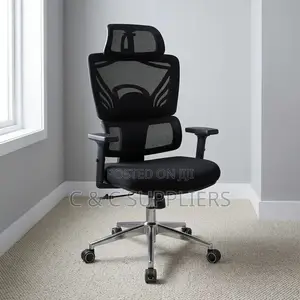 Ergonomic Orthopedic Black Mesh Chair.