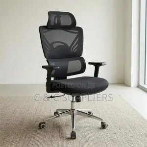 Ergonomic Orthopedic Black Mesh Chair.
