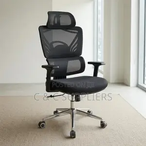 Ergonomic Orthopedic Black Mesh Chair.