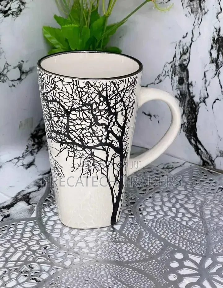 6Pcs Ceramic Coffee Mugs With Tree Design
