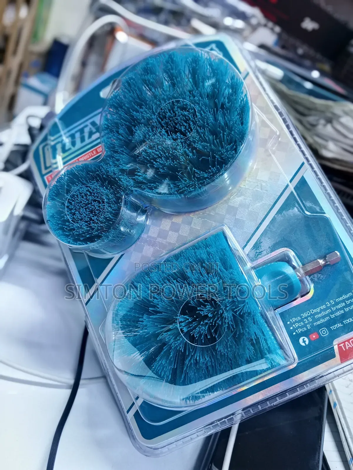 TOTAL Tools 3-Piece Power Scrubber Drill Brush Attachment Kit