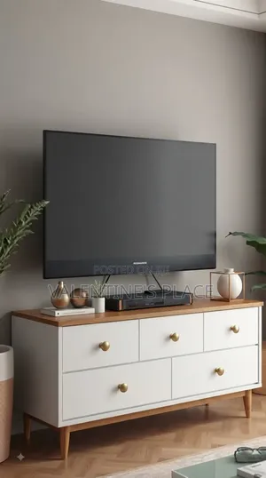 Modern Nordic 4ft TV Stand / Media Console With Storage Drawers –
