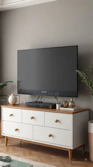 Modern Nordic 4ft TV Stand / Media Console With Storage Drawers –