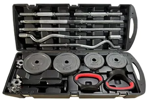 58KG Adjustable Dumbbell, Kettlebell Barbell Set With Carry Case