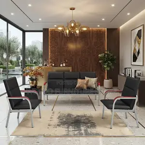 Office Sofa; Five Seaters Reception Leather Made Mane Sofa