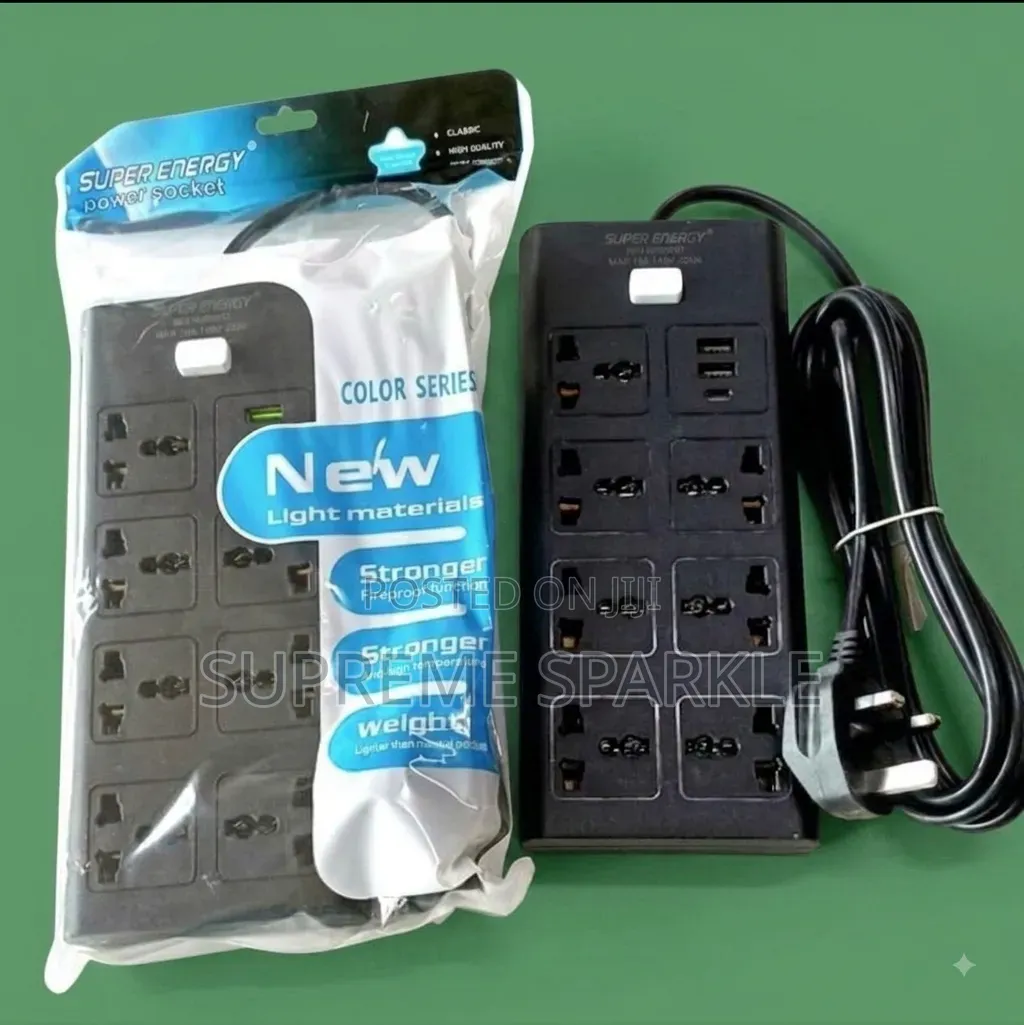 7-Way Extension Socket 3 USB Super Energy